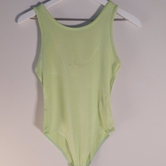 Blue & Neon Green Striped Bodysuit - Picture 1 of 5
